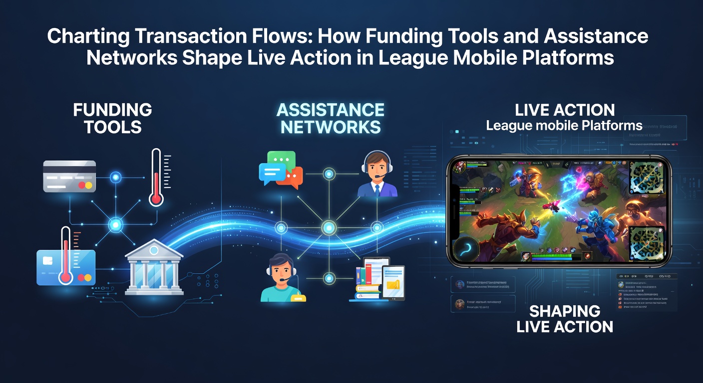 Illustration of transaction flows in league mobile platforms showing funding tools and real-time assistance networks