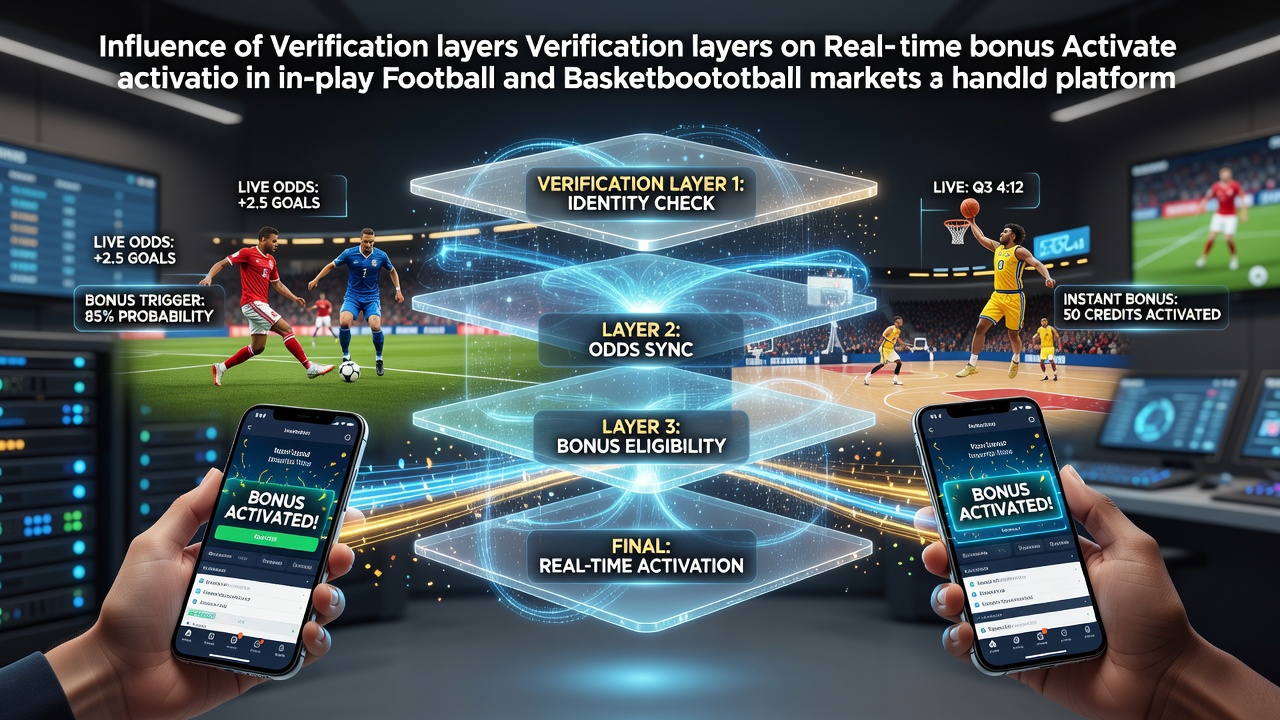 Mobile app interface showing verification prompts during live football betting with bonus activation indicators