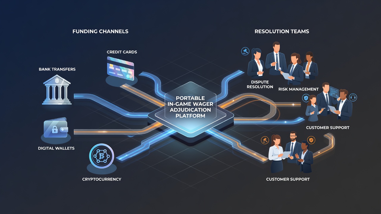 Illustration of support workflow integrating with transaction systems during live sports betting sessions