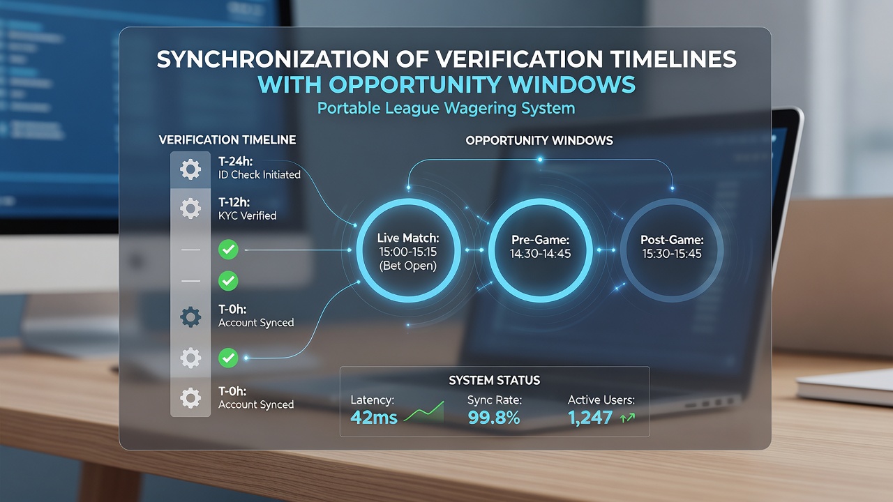 Dashboard view of verification timelines overlapping with live sports betting opportunity windows