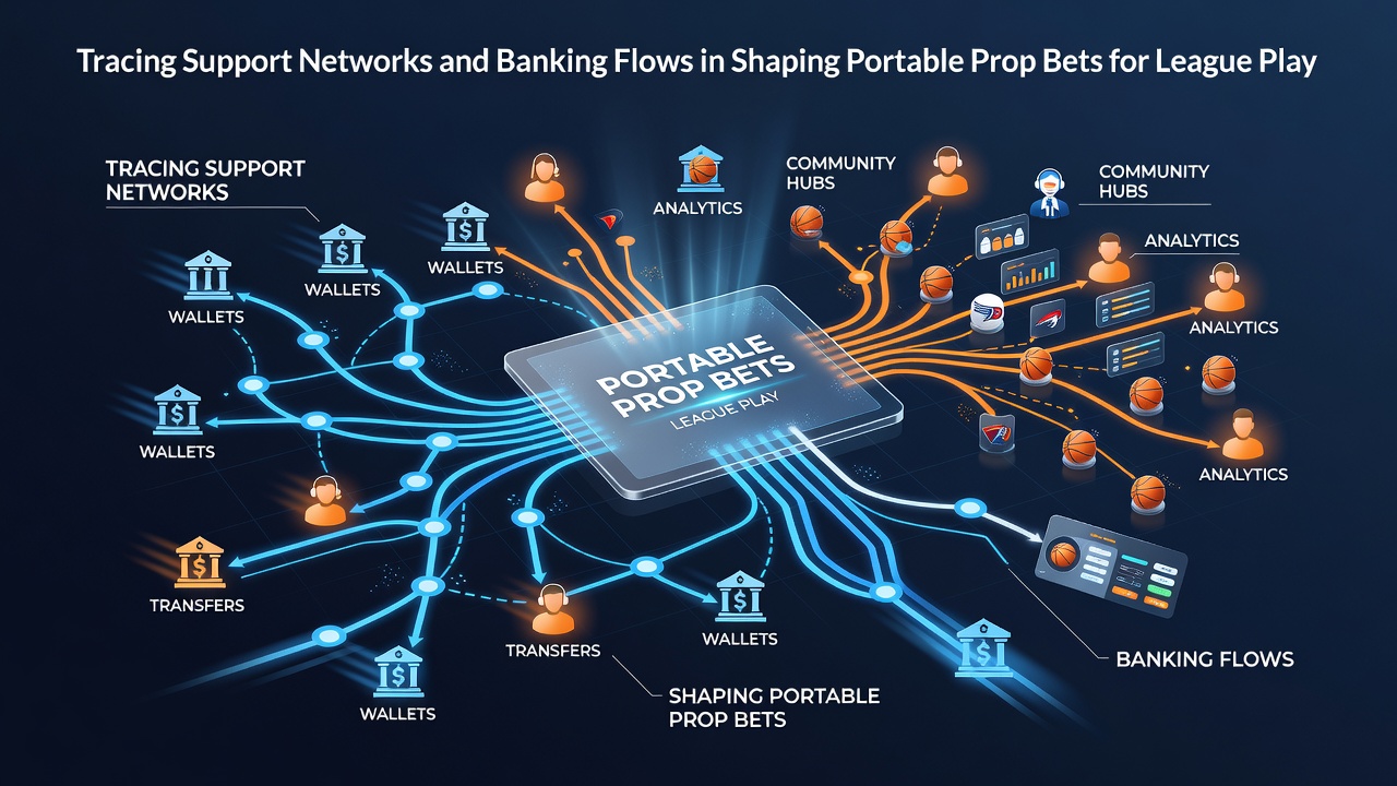 Diagram showing interconnected banking flows and support networks in mobile sports betting platforms
