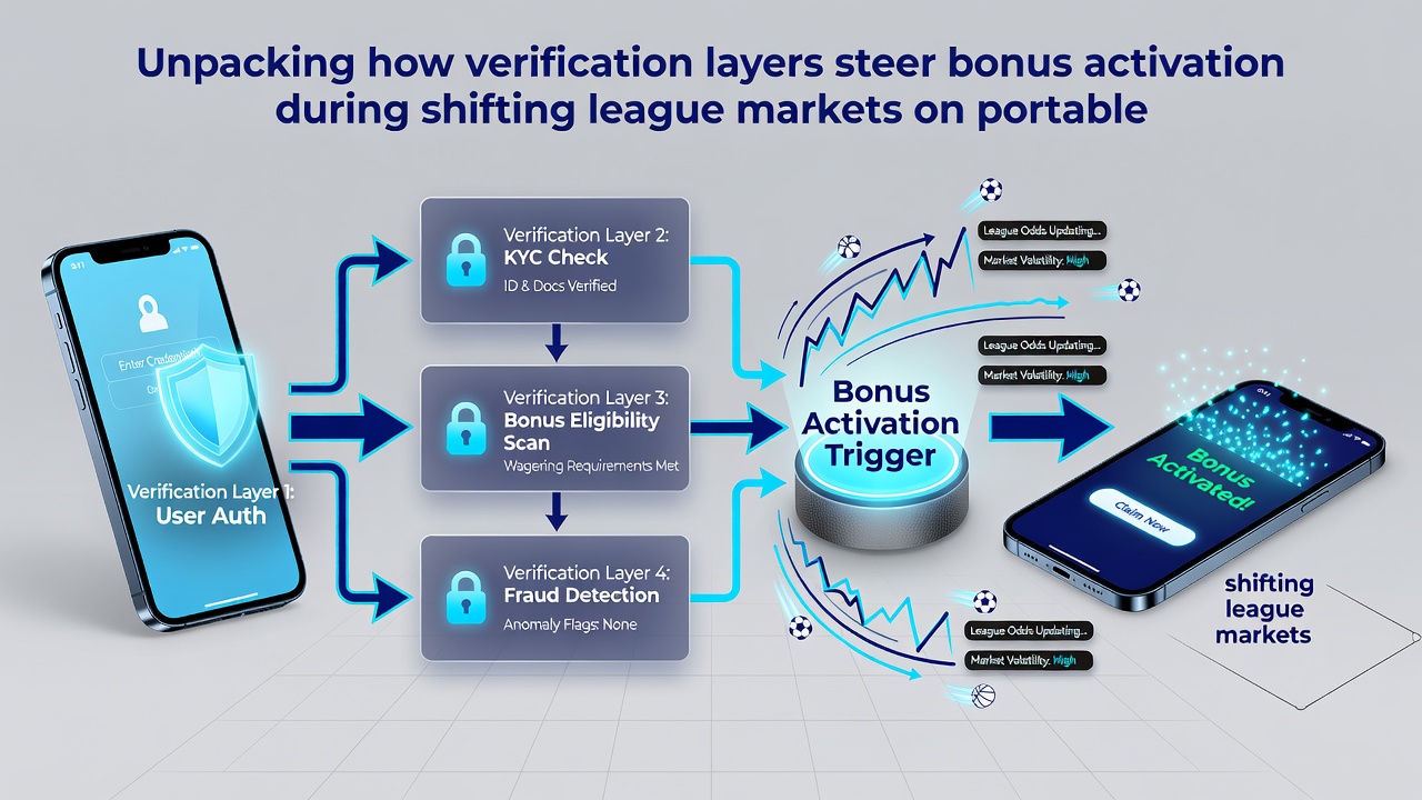 Flow diagram illustrating verification layers affecting bonus activation on mobile interfaces